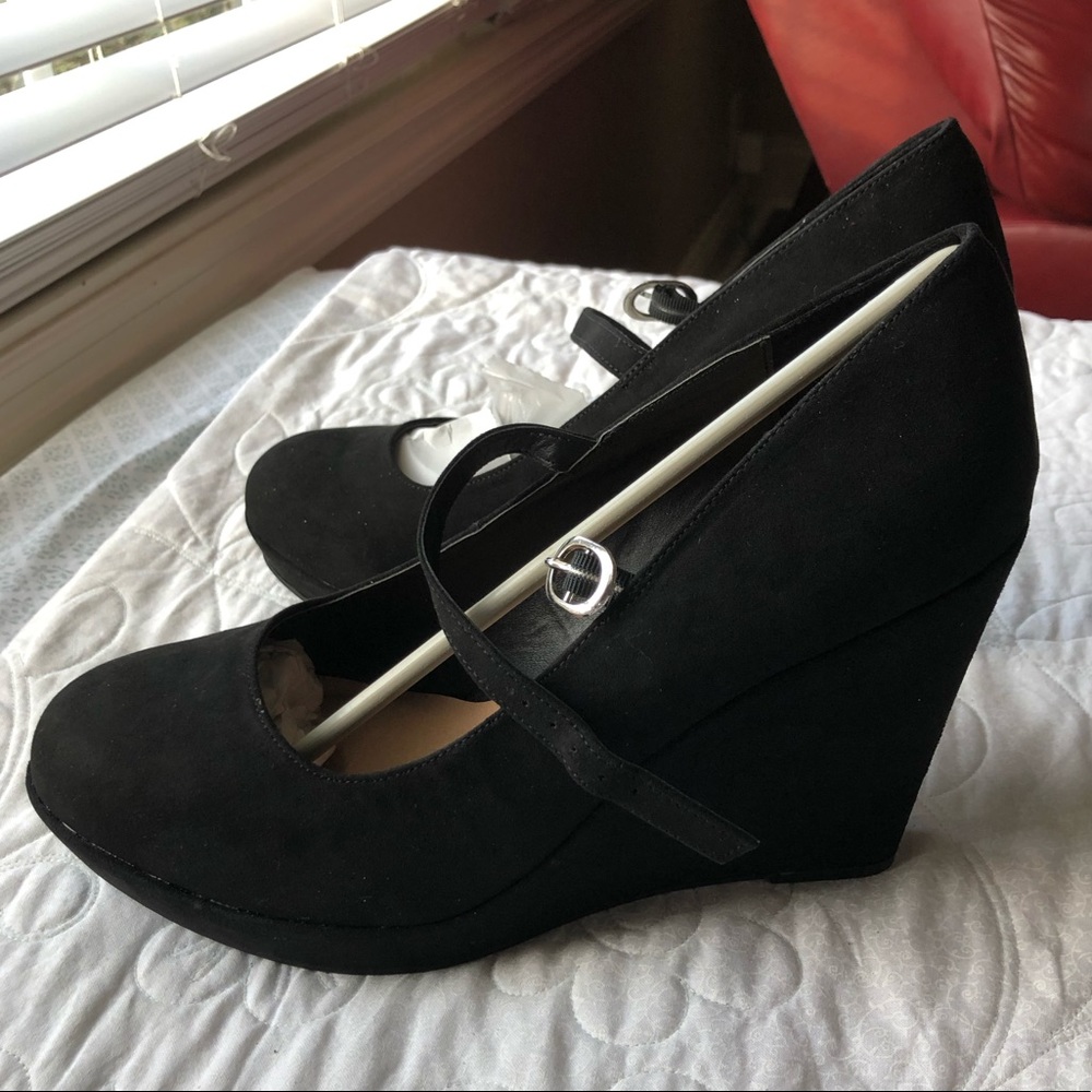 Torrid Black Suede Wedges